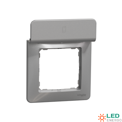 Настенная рамка с подставкой для мобильного "Алюминиевые узоры", Sedna Design Schneider Electric SDD313809., Алюміній, Sedna